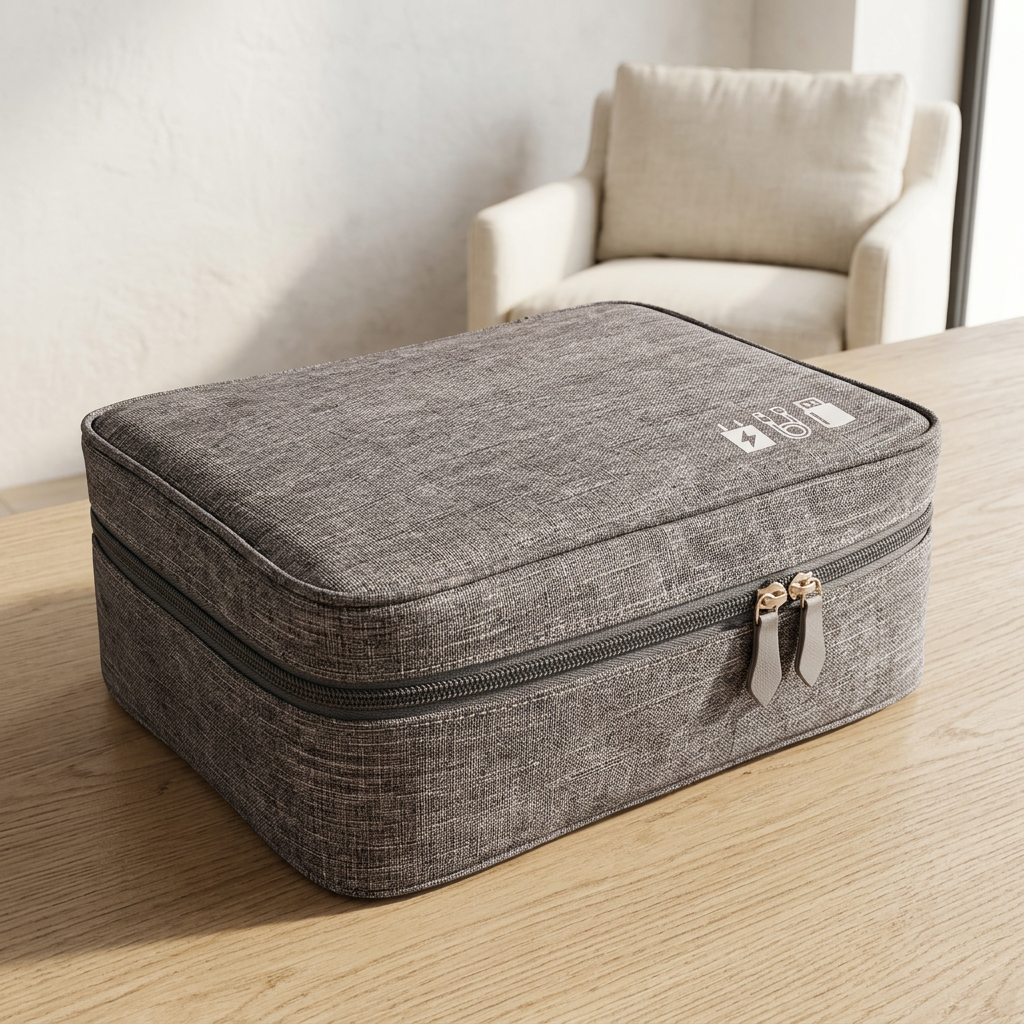 Waterproof Oxford Cable Organizer Bag, 24.5 x 18.5 cm