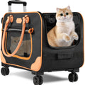 Extra Large Rolling Pet Carrier with Wheels, Up to 38 lb, Black