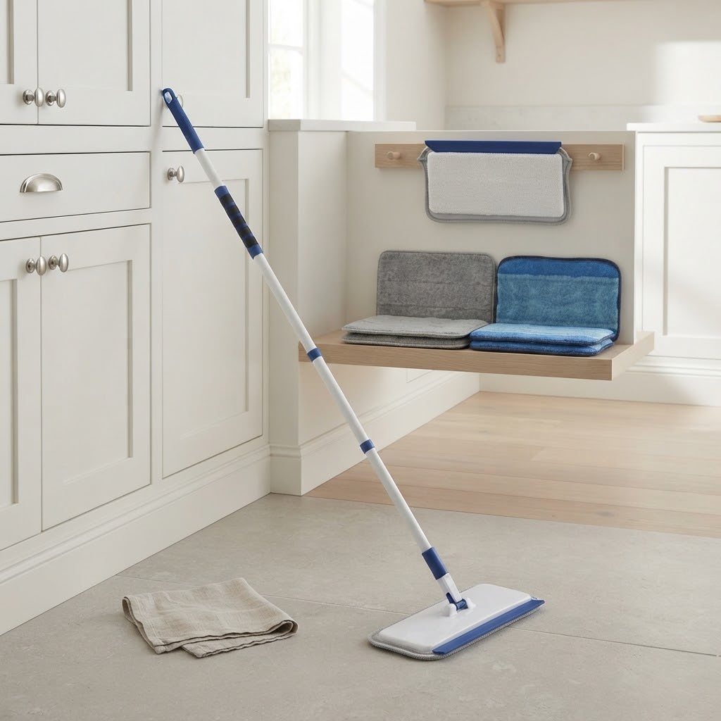 Extendable Baseboard and Wall Cleaning Tool with 6 Reusable Pads