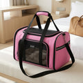 Large Folding Pet Carrier for 2 Cats or a Medium Dog, Up to 25 lb, Pink