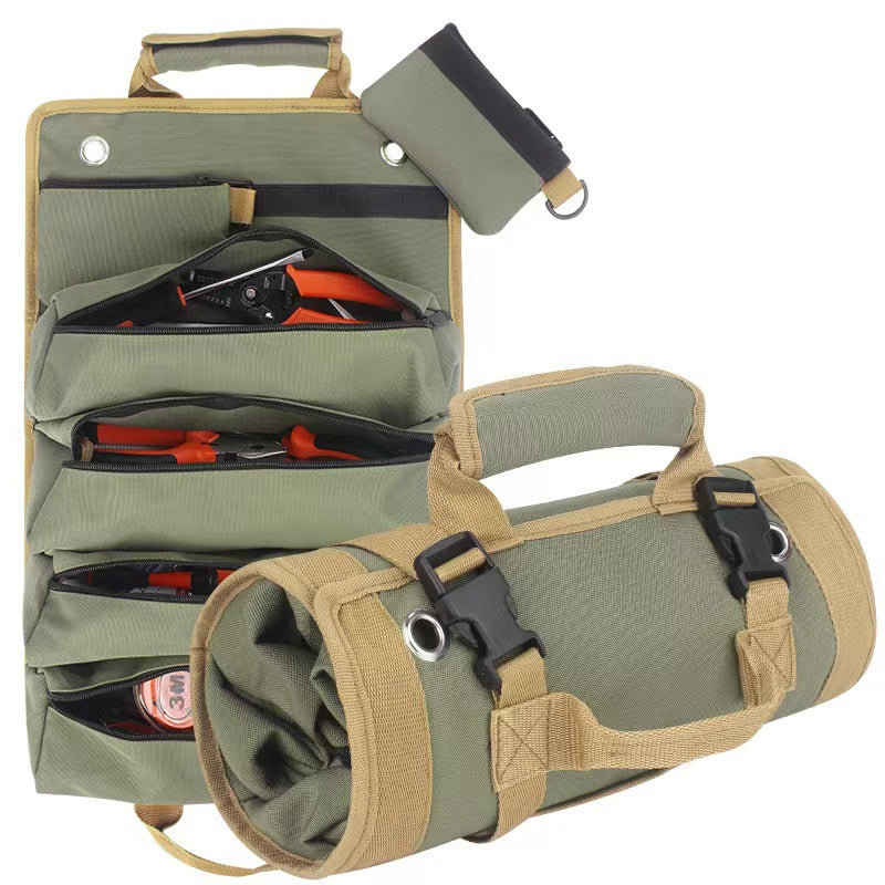 Roll-Up Tool Storage Bag in Oxford Cloth with Shoulder Strap
