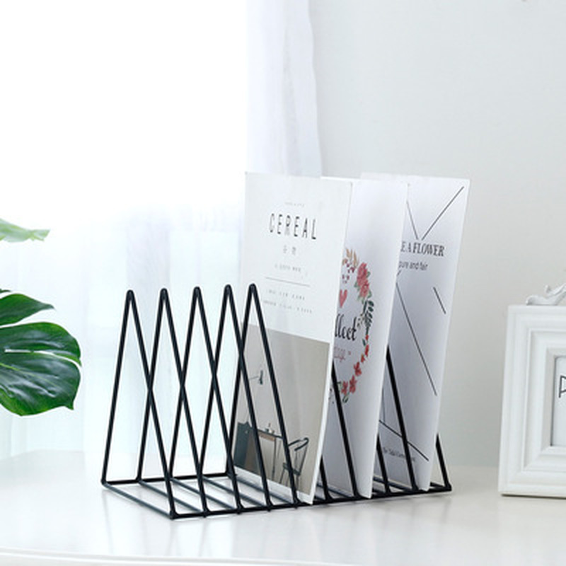 Scandinavian Metal Desktop Book and Magazine Holder, 9 Grid