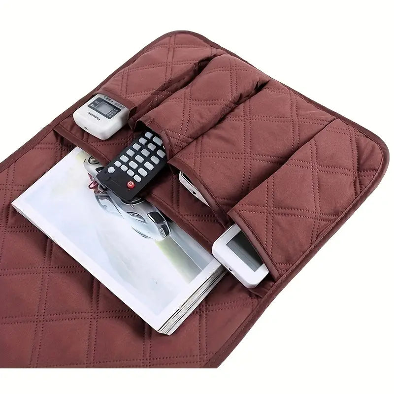 Polyester Sofa Armrest Caddy for Remotes and Books