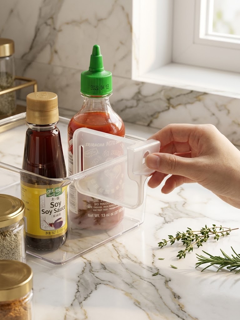 Refrigerator Door Divider Organizer, Grid Style