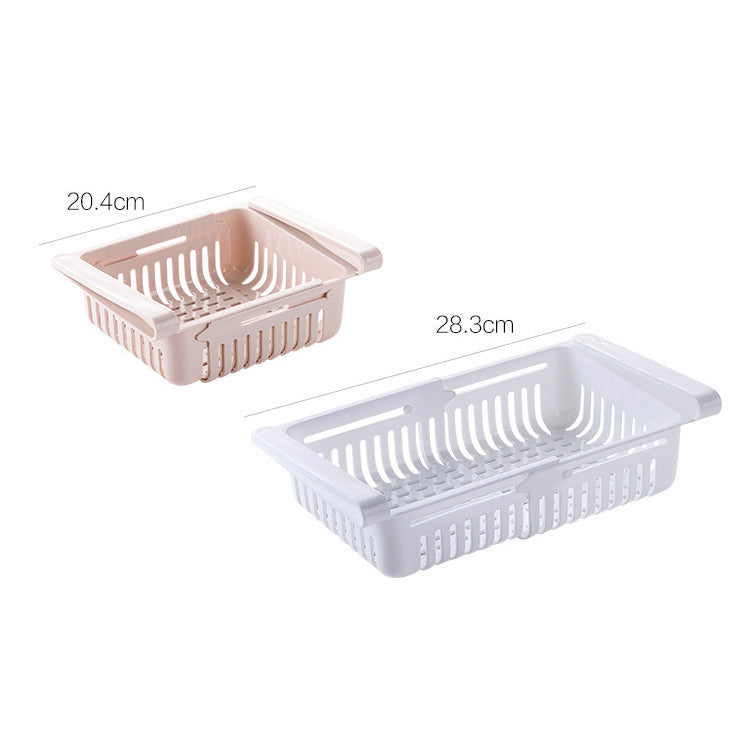 Telescopic Refrigerator Storage Baskets, Multi-Color