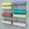5-Tier Wall-Mounted Yoga Mat Storage Rack, Gold