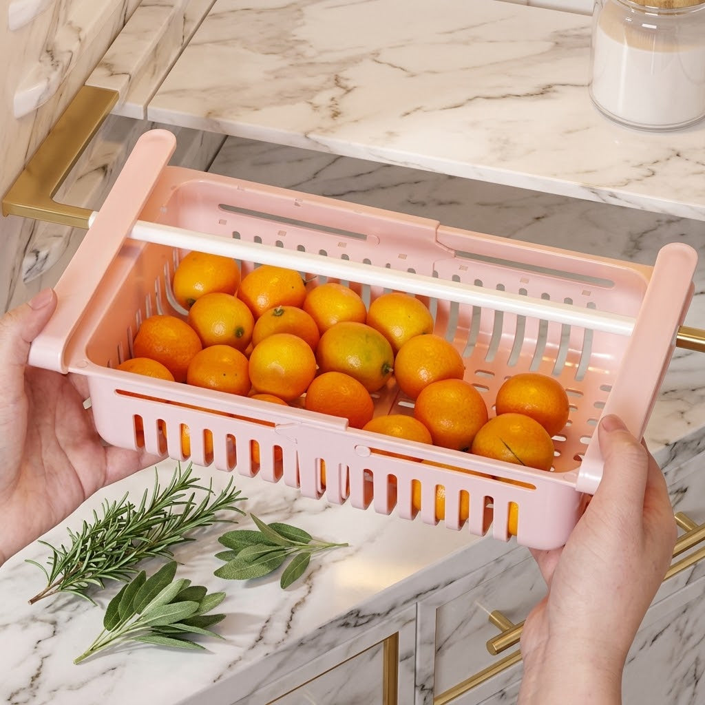 Expandable Fridge Storage Baskets, 20.5 to 28.5 cm, Multi-Color