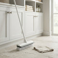 2-in-1 Stiff Bristle Floor Scrub Brush with Scraper and Adjustable Handle