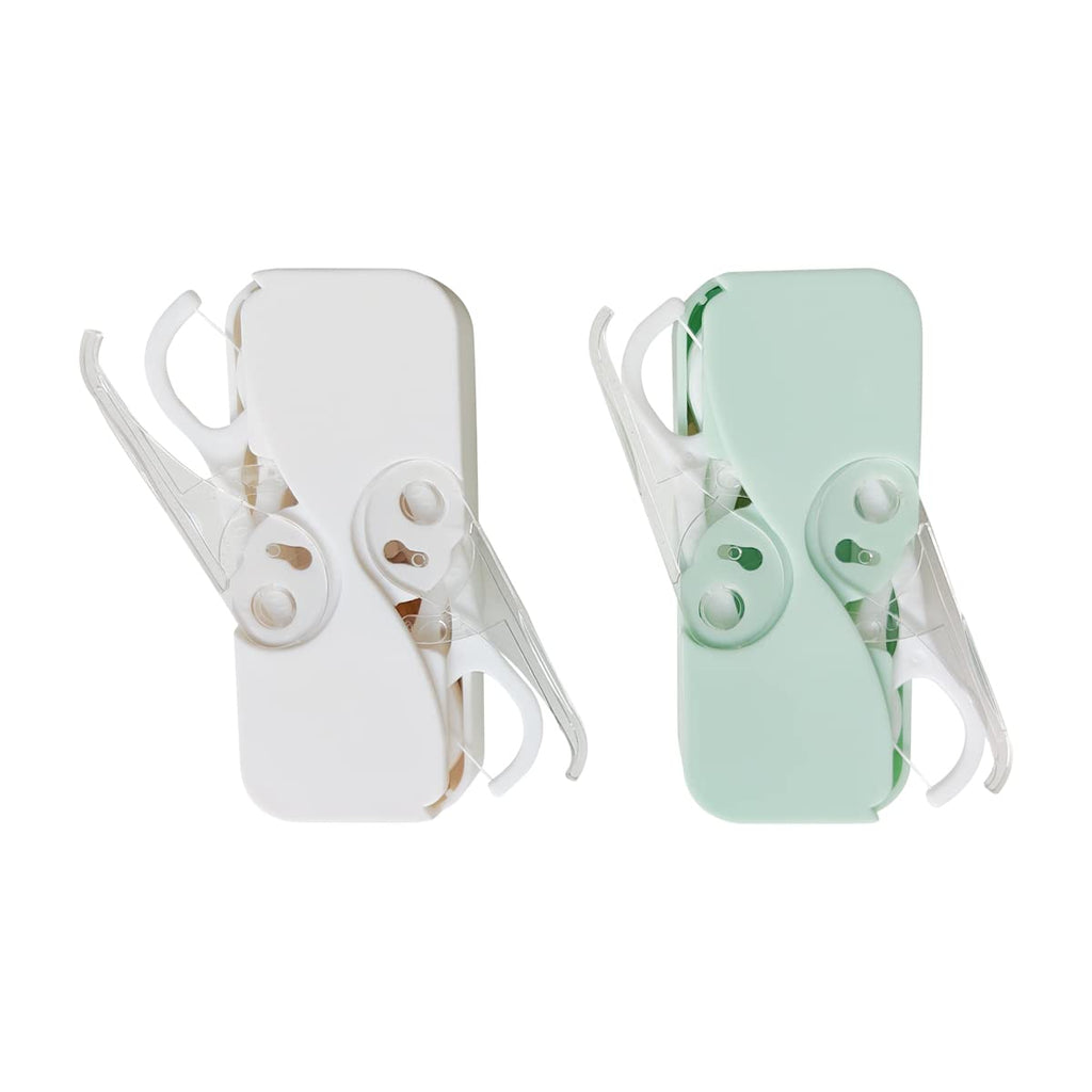 Portable Floss Pick Dispenser with 24 Picks, 2 Pack