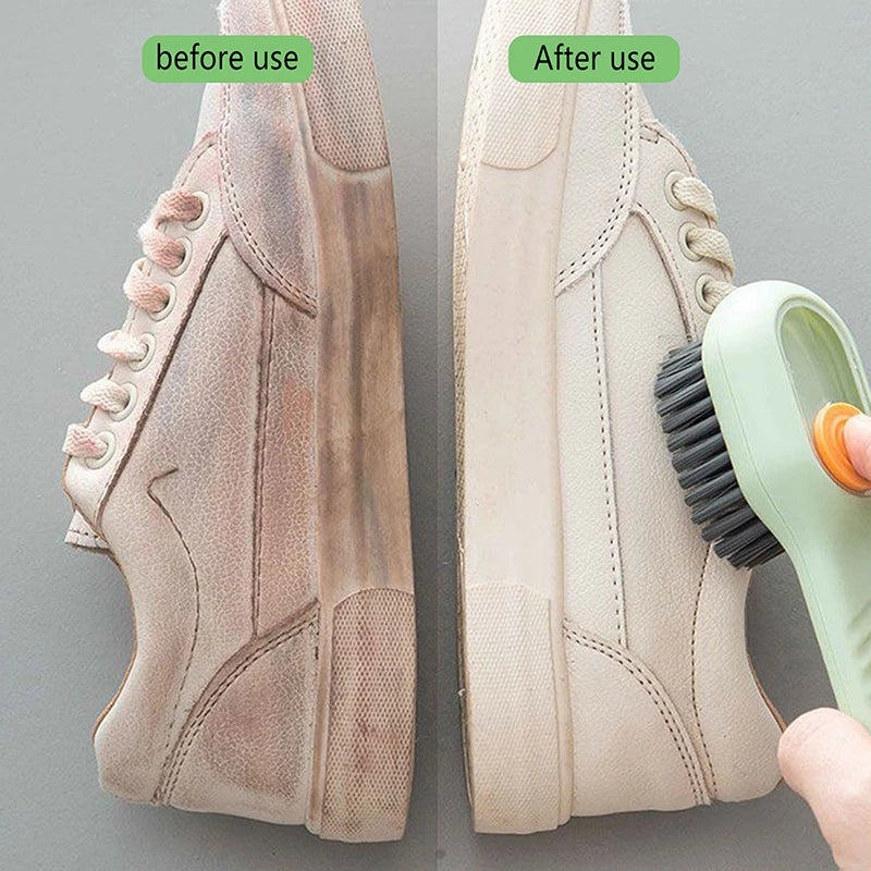 Shoe Cleaning Brush with Built-In Soap Dispenser and Soft Bristles