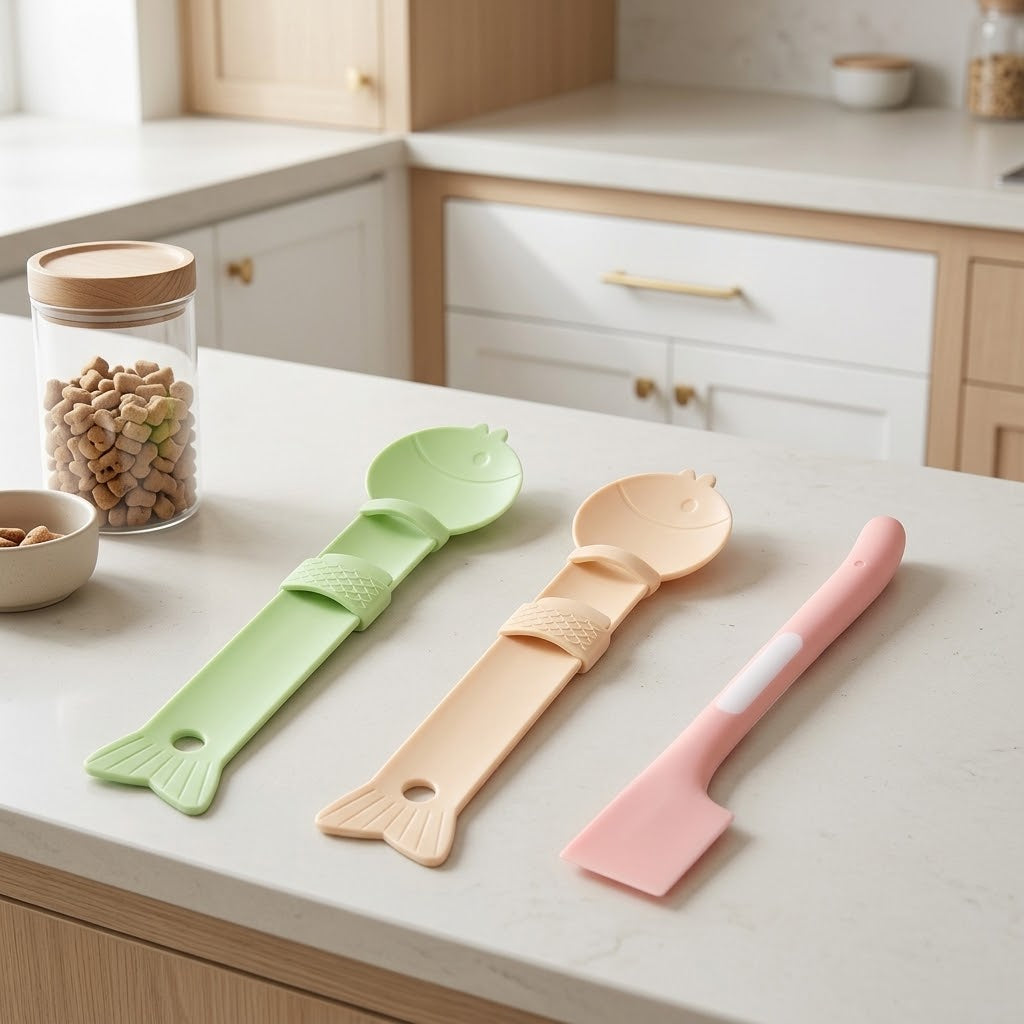 Cat Treat Squeeze Spoons for Wet Treats, Set of 3