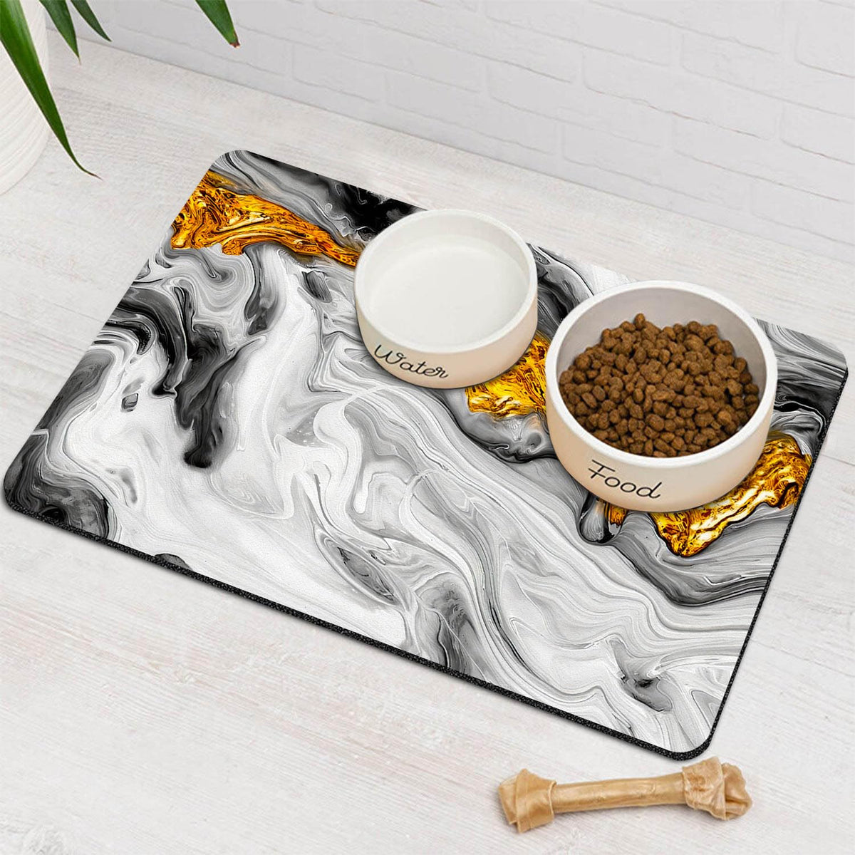Quick-Dry Absorbent Pet Feeding Mat for Food and Water, 20 x 12 in