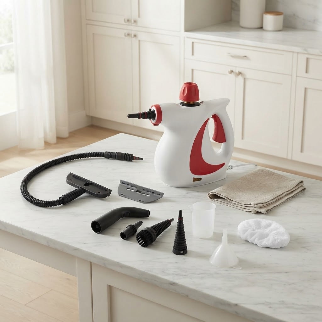 Handheld Multi-Purpose Steam Cleaner with Interchangeable Heads