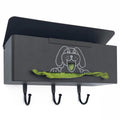 Wall-Mount Metal Dog Poop Bag Dispenser with Hooks, Black