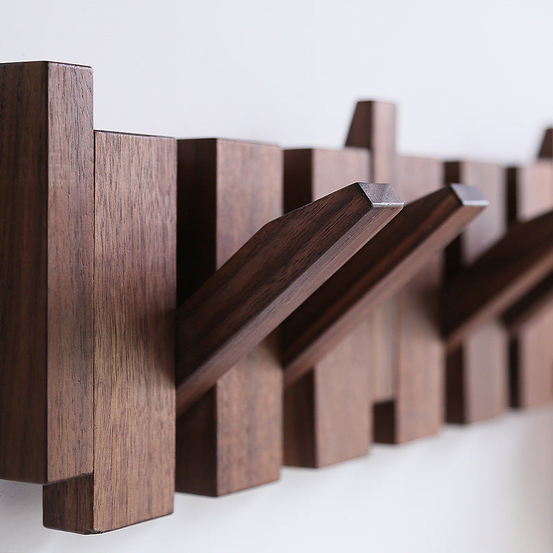 Piano Key Wood Wall Coat Rack with 4 to 12 Hooks
