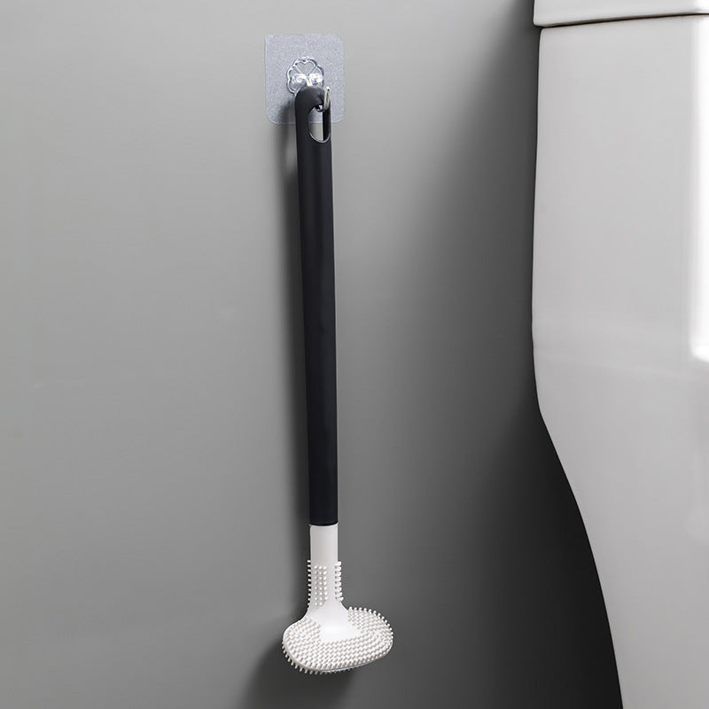 Double-Sided Silicone Toilet Brush for Bowl and Rim