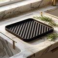 Non-Slip Silicone Organizer Tray with Raised Edges, Black
