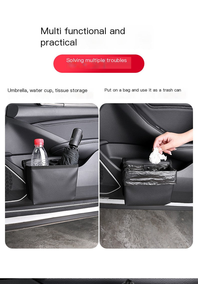Leather Car Trash Can and Storage Box