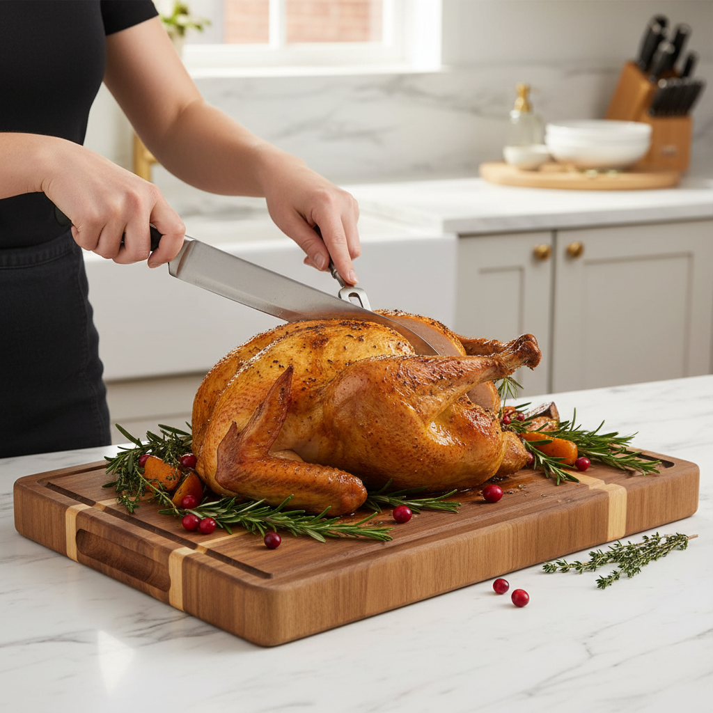 Large Reversible Acacia Wood Cutting Board, 24 x 18 in