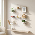 Mini Paulownia Wood Floating Shelves, 4 x 4 in, Set of 8, White