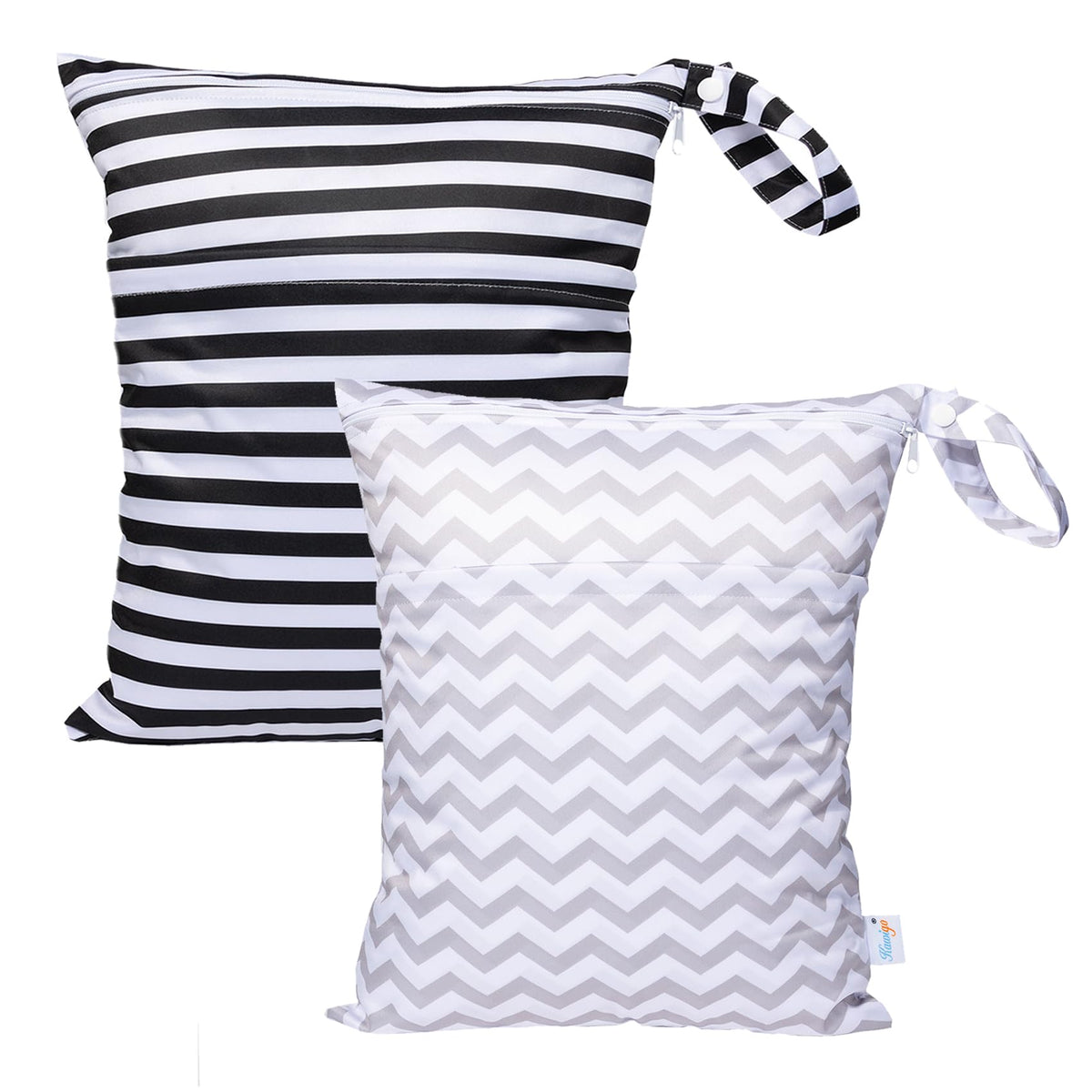 Waterproof Wet Dry Bags with Snap Handle, Set of 2, Stripe