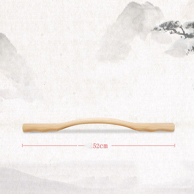 Solid Wood Massage Roller Stick with Wavy Handle, 36–52 cm