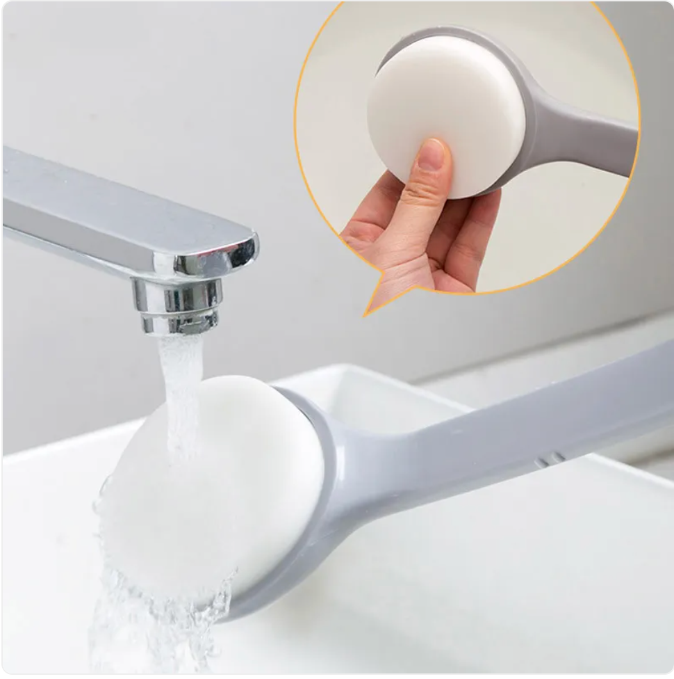 Handheld PVA Sponge Scrub Brush for Home Cleaning, Grey