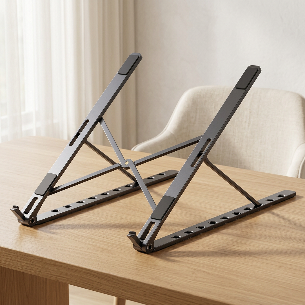Foldable Aluminum Laptop Stand for 7 to 15 in Laptops, Black or Silver
