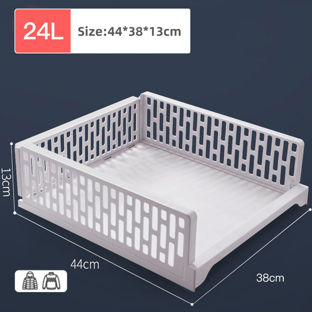 Pull-Out Wardrobe Basket Rack, Tool-Free Install