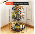 360° Rotating Metal Spice Rack, Square or Round, Black