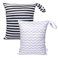 Waterproof Wet Dry Bags with Snap Handle, Set of 2, Stripe