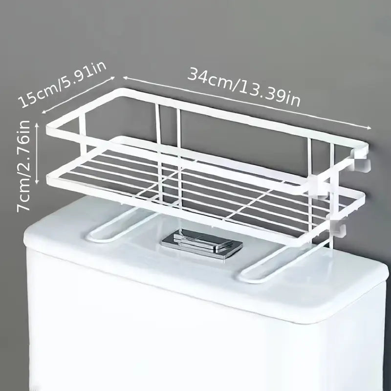 Over-the-Toilet Hanging Storage Shelf with Paper Holder, Single or Double