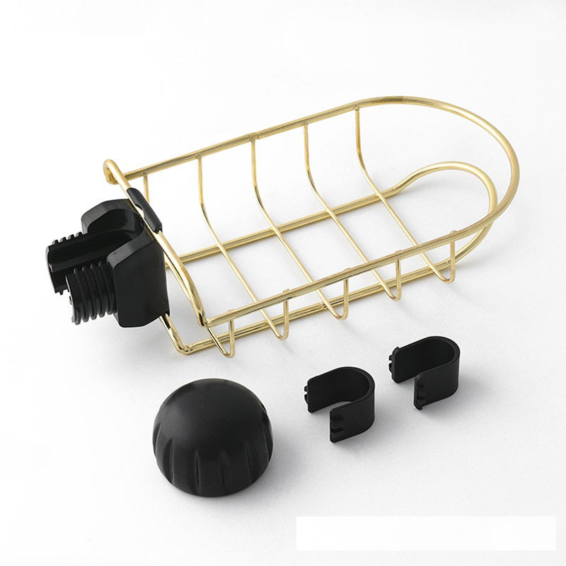 Sink Organizer Basket with Drain Tray, White, Black or Gold