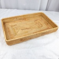 Woven Rattan Desktop Storage Tray, Japanese Style, 4 Sizes