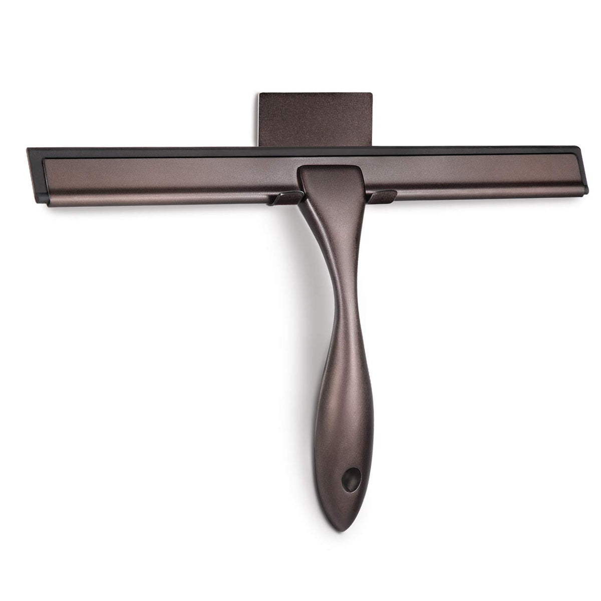 Stainless Steel Shower Squeegee with 12 in Rubber Blade, Bronze