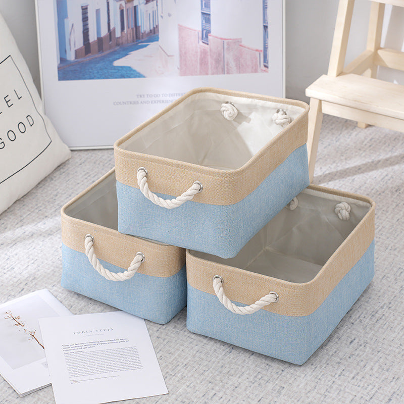 Collapsible Linen Storage Bin with Handles, 3 Sizes