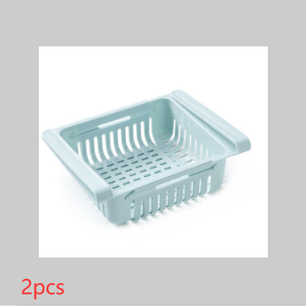 Telescopic Refrigerator Storage Baskets, Multi-Color