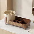 Rotating Large Capacity Cosmetic Display Case, Coffee