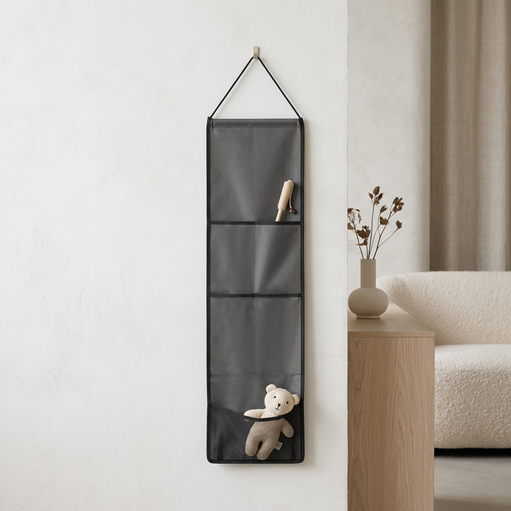 Hanging Cat Wand Toy Holder with Clear PVC Pockets