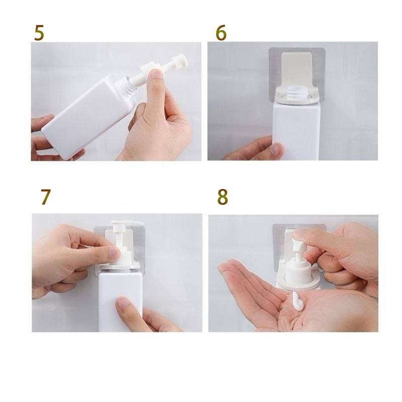 Self-Adhesive Wall Bottle Holder for Shower or Kitchen, White