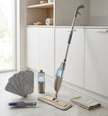 Spray Mop with 400 ml Sealed Reservoir, 360° Head and 3 Pads, Brown