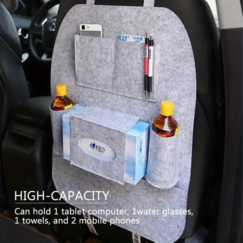 Lightweight Felt Rear Seat Car Organizer, Gray or Black