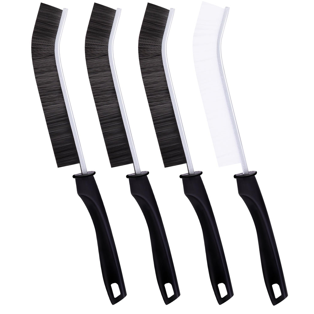 Angled Hard-Bristle Crevice Cleaning Brushes, 4-Pack