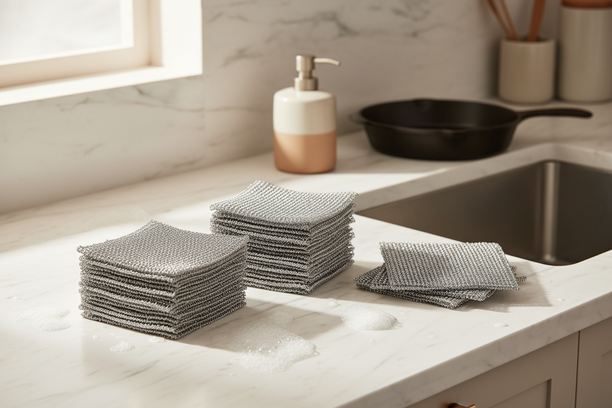 3/4 angle - Steel Wire Scrub Pads Kitchen