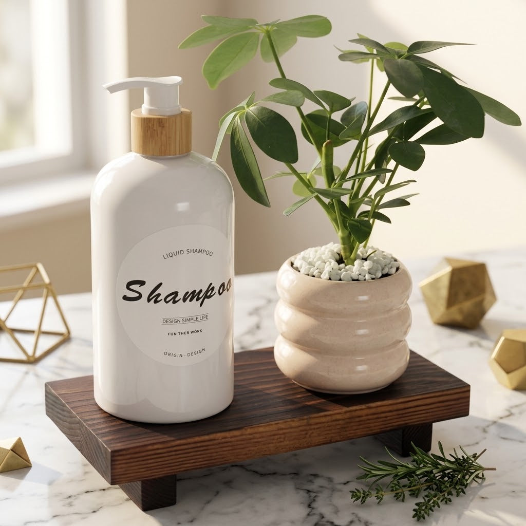 Brown Wood Soap Dispenser Pedestal, 8.6 x 4 x 1.6 in