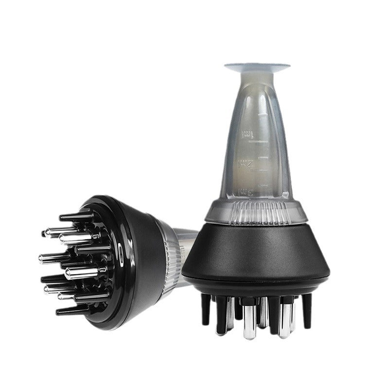 Scalp Applicator Comb with Rolling Ball Teeth and 5 ml Tank, Black