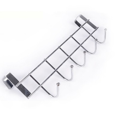 5-Hook Behind-the-Door Coat Rack in Galvanized Iron