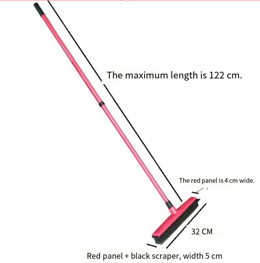 Pet Hair Removal Broom with Rubber Bristles