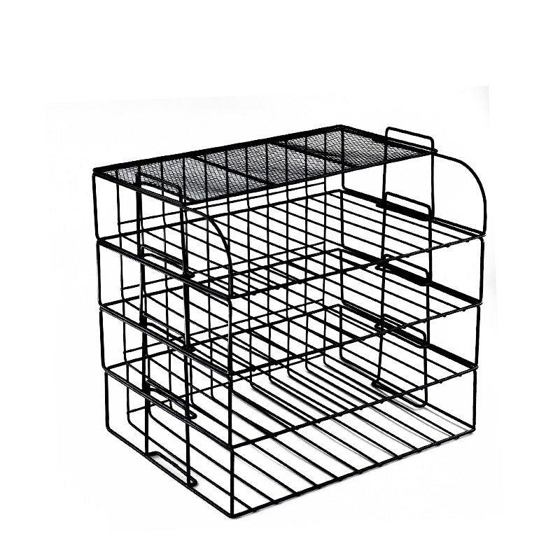 4-Layer Metal Desktop Document Rack, Black, Rose Gold or Gold