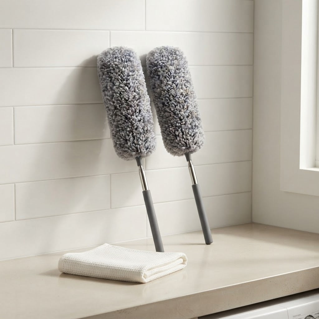 Microfiber Dusters with Extendable Pole and Detachable Head, 2-Pack